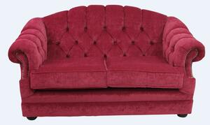 Chesterfield 2 Seater Pimlico Wine Fabric Sofa Bespoke In Victoria Style