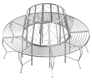 Outsunny Outdoor Garden Metal Round Tree Bench Seat Diameter 160cm Height 90cm Silver