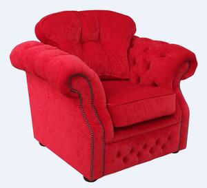 Chesterfield High Back Armchair Pimlico Rouge Red Fabric Bespoke In Era Style