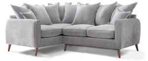 Comfy Rowen Pillow Back Chenille 4 Seater Large Corner Sofas | Modern Grey Green Gold Blue Living Room Settee | Upholstered Fabric Couch Roseland UK