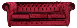 Chesterfield 3 Seater Boutique Wine Velvet Sofa Settee Bespoke In Classic Style