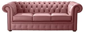 Chesterfield 3 Seater Shelly Brick Red Leather Sofa Bespoke In Classic Style