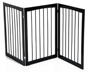 Pawhut Pet Gate Freestanding Folding Pet/Child Safety Fence 160L×1.2D×76H cm-Dark Brown