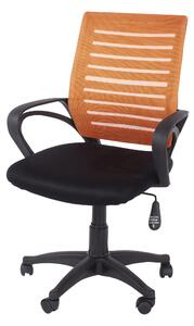 Lust study chair arms orange mesh black fabric & black base