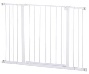 PawHut Pressure Fitted Pet Dog Safety Gate Metal Fence Extending 72-107cm Wide