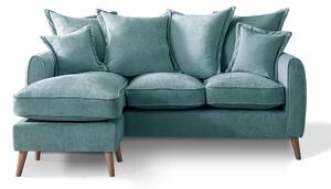 Comfy Rowen Pillow Back 3 Seater Chaise Sofas | Modern Grey Green Gold Blue Living Room Settee | Fabric Corner Sofa Large Lounge Couch Roseland UK
