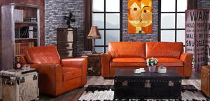 Mikado Handmade Vintage Retro Settee Sofa Suite Distressed Real Leather