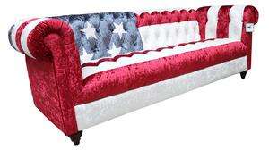 Stars And Stripes Handmade Chesterfield 3 Seater Sofa Real Velvet