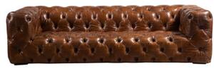 Aviator Chesterfield Aluminium Plated Industrial Sofa Vintage Distressed Real Leather
