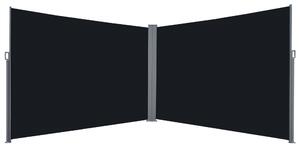 Outsunny 6 x 2m Retractable Sun Side Awning Screen Fence Patio Garden Wall Balcony Screening Panel Outdoor Blind Privacy Divider – Black