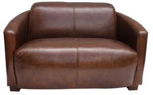 Marlborough Genuine Vintage 2 Seater Tub Sofa Distressed Brown Real Leather