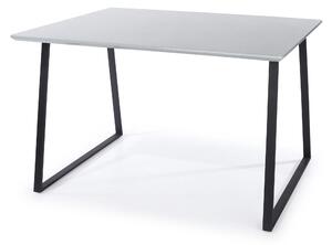 Drake Rectangular Table Black Metal Legs High Gloss Grey