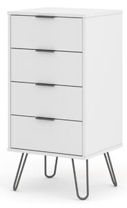 Augustine White 4 Drawer Narrow Chest Of Drawers