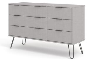 Augustine Grey 3+3 Drawer Wide Chest Of Drawers