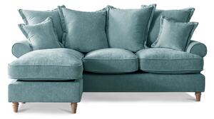 Comfy Riley Pillow Back 3 Seater Chaise Sofas | Modern Grey Green Gold Blue Living Room Settee | Fabric Corner Sofa Large Lounge Couch Roseland UK