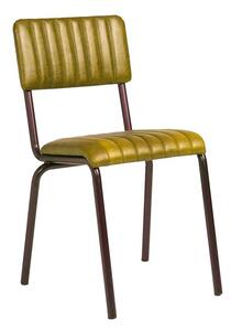 Creme Side Chair - Ribbed - Lascari - Gold