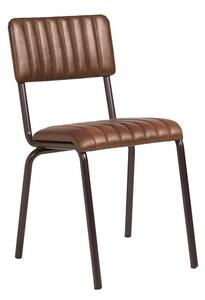 Creme Side Chair - Ribbed - Lascari - Brown