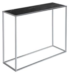 Zoey Faux Marble & Chrome Console Table | White or Black Hallway Table | Roseland