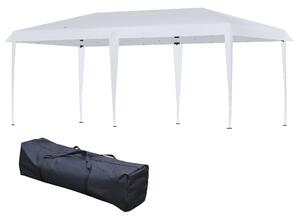 Outsunny Pop Up Gazebo, Double Roof Foldable Canopy Tent, Wedding Awning Canopy w/ Carrying Bag, 6 m x 3 m x 2.65 m, White