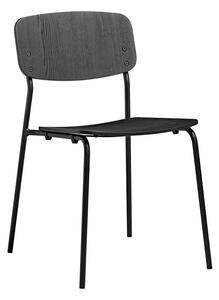 Lorsta Stacking Side Chair in Black Ash with Black Frame