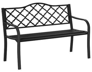 Outsunny 2-Seater Outdoor Garden Bench Cast Iron Antique Park Loveseat Chair with Armrest for Yard, Lawn, Porch, Patio, Steel