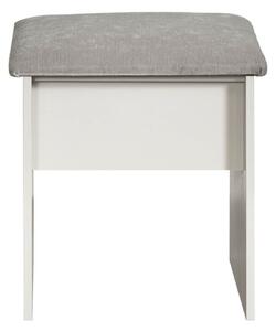 Bellamy White Contemporary Dressing Table Vanity Stool for Bedroom | Roseland Furniture