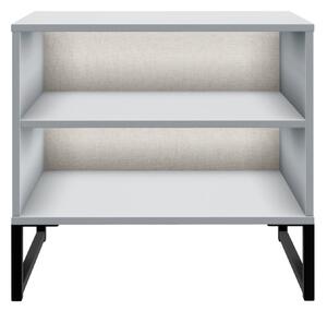 Hudson 2 Open Shelf Bedside Table in Grey White Black or Olive for Contemporary Bedroom | Roseland Furniture