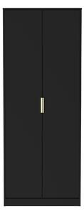 Hudson Contemporary 2 Door Double Wardrobe in Grey White Black or Olive | Roseland Furniture