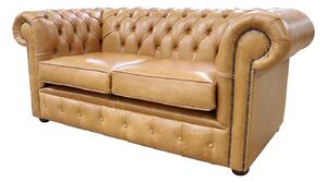 Chesterfield 2 Seater Old English Buckskin Leather Sofa Settee Bespoke In Classic Style
