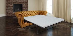 Chesterfield 3 Seater SofaBed Batani Gold Real Faux Leather In Classic Style