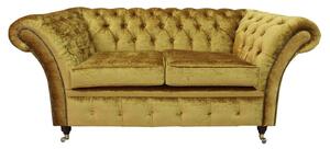 Chesterfield 2 Seater Boutique Gold Crush Velvet Sofa In Balmoral Style