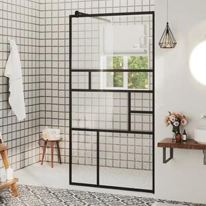 Walk-in Shower Wall with Clear ESG Glass 80x195 cm Black
