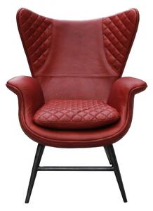 Tamara Handmade Vintage High Back Armchair Rouge Red Real Leather