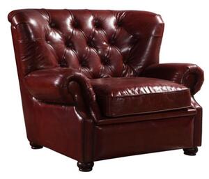 Beresford Original Chesterfield Armchair Vintage Rouge Red Distressed Real Leather