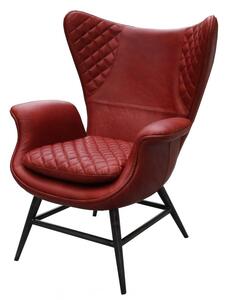 Tamara Handmade Vintage High Back Armchair Rouge Red Real Leather