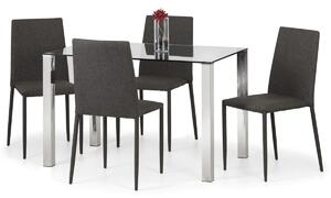 Eran Chrome Glass Compact Stylish Table 4 Chairs