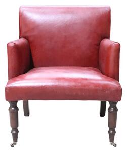 Grayson Handmade Armchair Vintage Rouge Red Distressed Real Leather