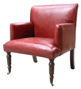 Grayson Handmade Armchair Vintage Rouge Red Distressed Real Leather