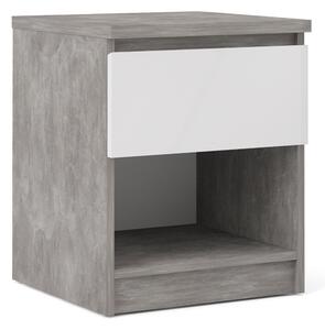Naia Concrete 1 Drawer Bedside Cabinet
