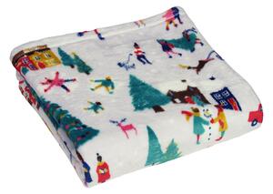 Noelle White Sofa Fleece Throw | Christmas Bed Blanket | Roseland