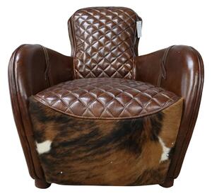 Vintage Rodeo Saddle Lounge Chair Distressed Brown Real Leather