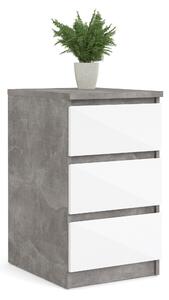 Naia Concrete 3 Drawer Bedside Cabinet