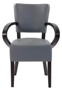 Dorit Solid Beech Arm Chair Faux Leather -