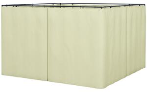Outsunny Replacement Gazebo Curtain 4-Panel Sidewalls with Zipper for 3 x 3 (M) Yard Gazebos Canopy Tent Beige