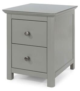 Grey Painted 2 Drawers Bedside Table