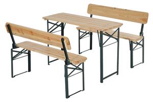 Outsunny 3 pcs Wooden Table Bench Set