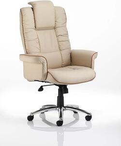 Chel Leather Adjustable Office Chair - Cream