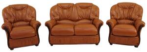 Indiana Handmade 2+1+1 Sofa Suite Genuine Italian Tan Real Leather