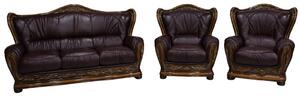 Regina Original 3+1+1 Sofa Settee Suite Genuine Italian Burgandy Real Leather