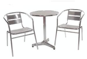 Leit61 Table Chairs Aluminium Frame Stacking Chairs In/Outdoor Use